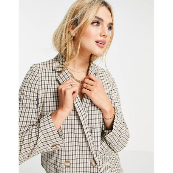 MADEWELL Dorset Oversized Double Breasted Plaid Blazer Preppy Clueless XS - Picture 14 of 14